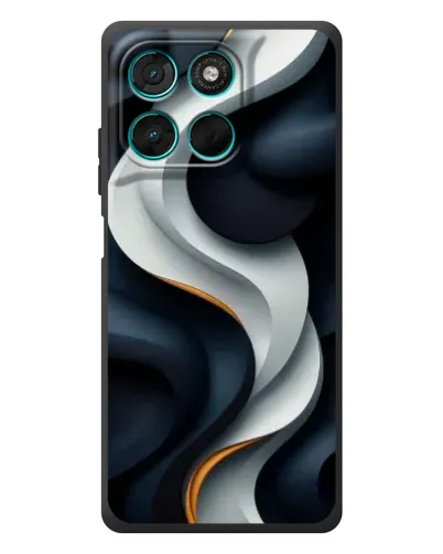 Чехол для Motorola Moto G57 Power с картинкой «Объемные черно-белые ленты» Чехол для Motorola Moto G57 Power с картинкой «Объемные черно-белые ленты»