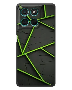 Чехол для Motorola Moto G57 Power с картинкой «Зеленые геометрические линии»