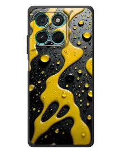 Чехол для Motorola Moto G57 Power с картинкой «Жидкое желтое золото»