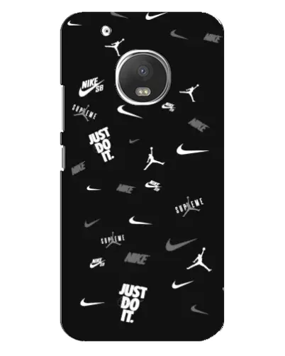 Чехол для Motorola MOTO G5s с картинкой «Nike Black Pattern»