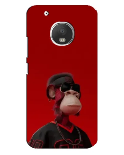 Чехол для Motorola MOTO G5s с картинкой «Bored Ape в красном»
