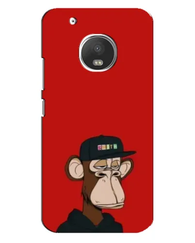 Чехол для Motorola MOTO G5s с картинкой «Bored Ape — красный фон»