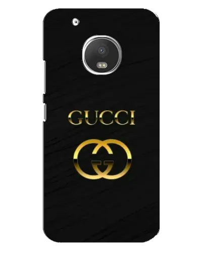 Чехол для Motorola MOTO G5s с картинкой «Золотой логотип Gucci»