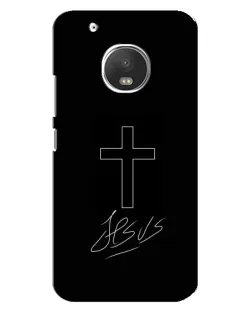 Чехол для Motorola MOTO G5s с картинкой «Графический крест Jesus»