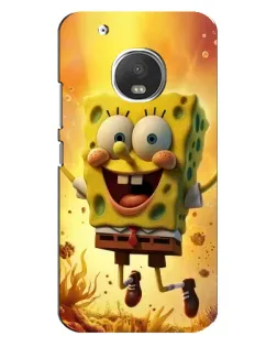 Чехол для Motorola MOTO G5s с картинкой «Губка Боб прыгает»