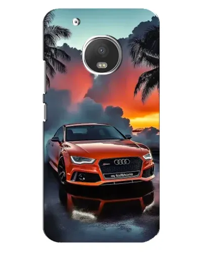 Чехол для Motorola MOTO G5s с картинкой «Audi — закат»