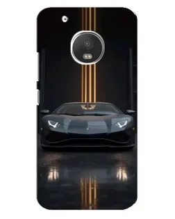 Чехол для Motorola MOTO G5s с картинкой «Lamborghini золотые линии»