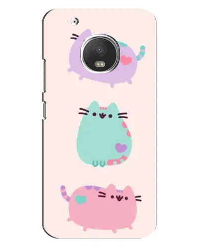 Чехол для Motorola MOTO G5s с картинкой «Pusheen трио»