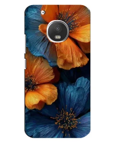 Чехол для Motorola MOTO G5s с картинкой «Яркая сине-оранжевая флора» Чехол для Motorola MOTO G5s с картинкой «Яркая сине-оранжевая флора»