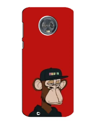Чехол для Motorola MOTO G6 с картинкой «Bored Ape — красный фон»