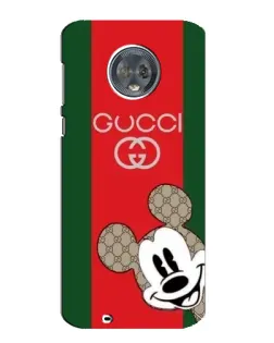 Чехол для Motorola MOTO G6 с картинкой «Gucci — полосы и Микки»