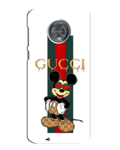 Чехол для Motorola MOTO G6 с картинкой «Микки Маус Gucci — полосы»
