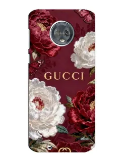 Чехол для Motorola MOTO G6 с картинкой «Gucci — бордовые розы»