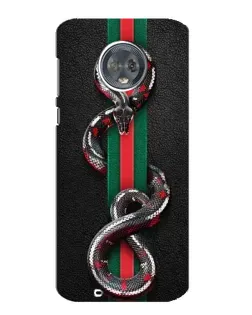 Чехол для Motorola MOTO G6 с картинкой «Gucci — змея на полосе»
