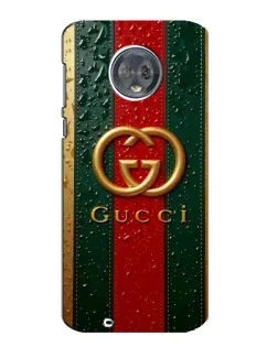 Чехол для Motorola MOTO G6 с картинкой «Gucci — фирменная полоса и золото»