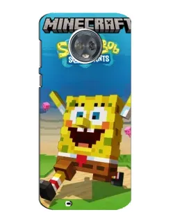 Чехол для Motorola MOTO G6 с картинкой «Губка Боб Minecraft»