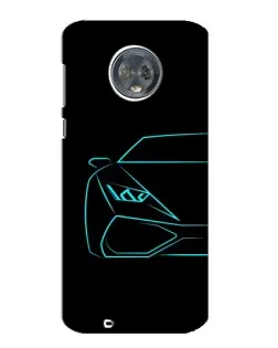 Чехол для Motorola MOTO G6 с картинкой «Голубой силуэт Lamborghini» Чехол для Motorola MOTO G6 с картинкой «Голубой силуэт Lamborghini»