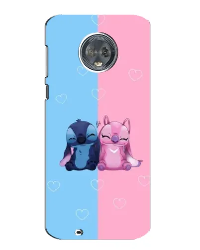Чехол для Motorola MOTO G6 с картинкой «Stitch и Angel Love»