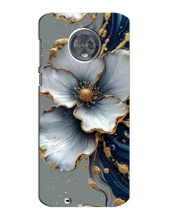 Чехол для Motorola MOTO G6 с картинкой «Белый цветок и золотой флюид»