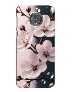 Чехол для Motorola MOTO G6 с картинкой «Нежная сакура и капли»