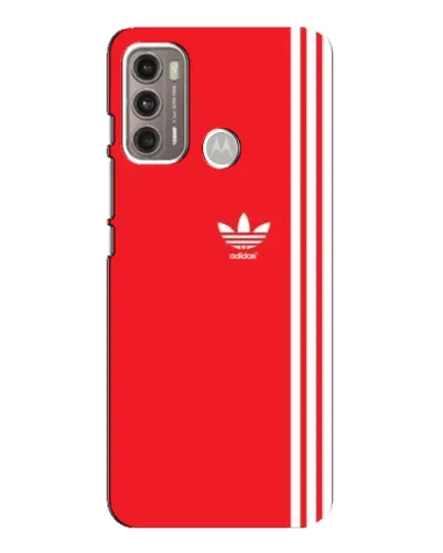 Чехол для Motorola MOTO G60 с картинкой «Красный минимализм Adidas»