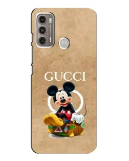Чехол для Motorola MOTO G60 с картинкой «Микки Маус Gucci — крафт»