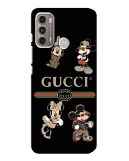 Чехол для Motorola MOTO G60 с картинкой «Gucci — герои Disney и монограмма»