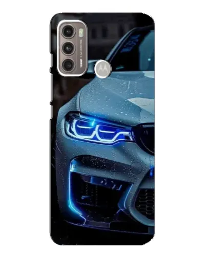 Чехол для Motorola MOTO G60 с картинкой «Взгляд BMW с синими фарами» Чехол для Motorola MOTO G60 с картинкой «Взгляд BMW с синими фарами»