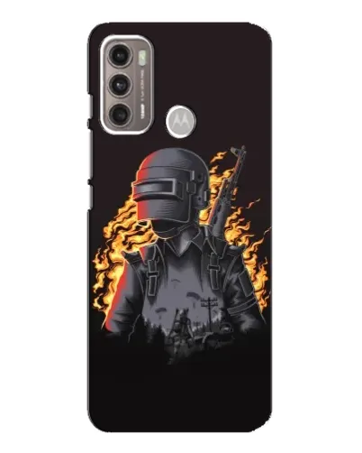 Чехол для Motorola MOTO G60 с картинкой «PUBG — огненный силуэт» Чехол для Motorola MOTO G60 с картинкой «PUBG — огненный силуэт»