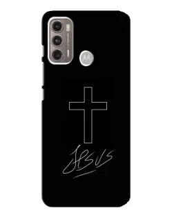 Чехол для Motorola MOTO G60 с картинкой «Графический крест Jesus»