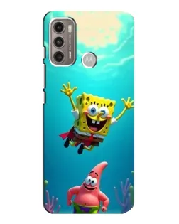 Чехол для Motorola MOTO G60 с картинкой «Спанч Боб под водой»