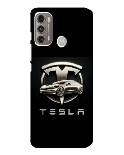 Чехол для Motorola MOTO G60 с картинкой «Tesla — серебристое авто» Чехол для Motorola MOTO G60 с картинкой «Tesla — серебристое авто»