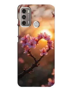 Чехол для Motorola MOTO G60 с картинкой «Розовый цвет сердце на фоне заката» Чехол для Motorola MOTO G60 с картинкой «Розовый цвет сердце на фоне заката»