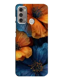 Чехол для Motorola MOTO G60 с картинкой «Яркая сине-оранжевая флора» Чехол для Motorola MOTO G60 с картинкой «Яркая сине-оранжевая флора»