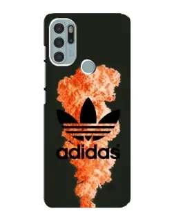 Чехол для Motorola MOTO G60s с картинкой «Оранжевый дым Adidas»