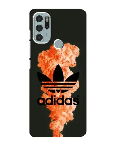 Чехол для Motorola MOTO G60s с картинкой «Оранжевый дым Adidas»