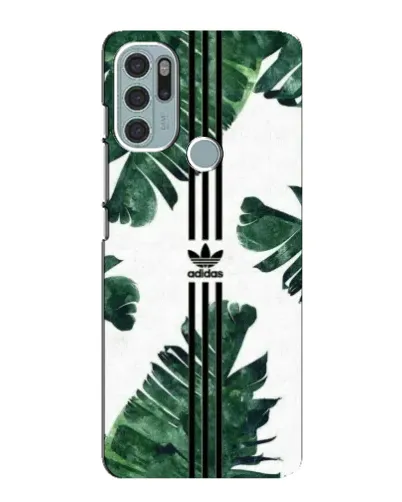 Чехол для Motorola MOTO G60s с картинкой «Пальмовые листья адидас»