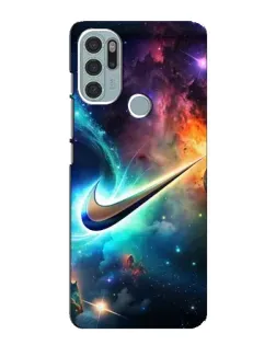 Чехол для Motorola MOTO G60s с картинкой «Космический Nike Swoosh» Чехол для Motorola MOTO G60s с картинкой «Космический Nike Swoosh»