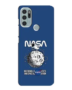 Чехол для Motorola MOTO G60s с картинкой «NASA — лунная миссия»