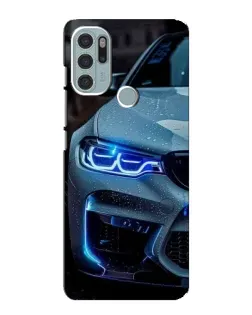Чохол для Motorola MOTO G60s з картинкою «Погляд BMW з синіми фарами» Чохол для Motorola MOTO G60s з картинкою «Погляд BMW з синіми фарами»