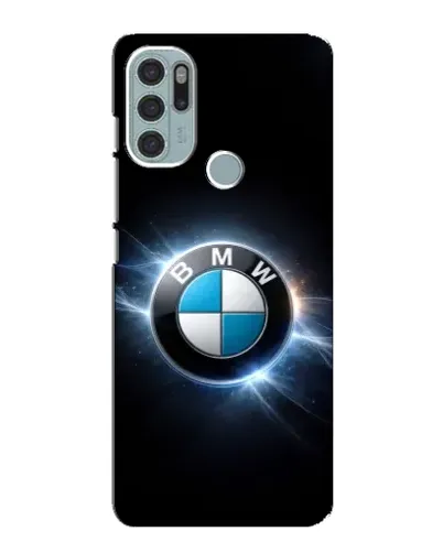 Чехол для Motorola MOTO G60s с картинкой «BMW — неоновое сияние»