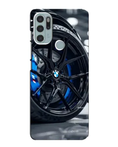 Чехол для Motorola MOTO G60s с картинкой «Колесо BMW вблизи»