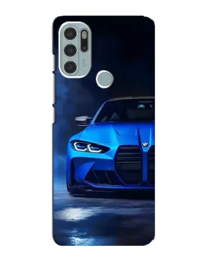 Чехол для Motorola MOTO G60s с картинкой «Голубая BMW M4»