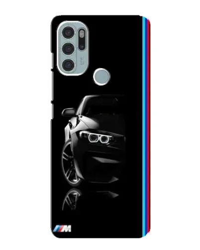 Чехол для Motorola MOTO G60s с картинкой «Силуэт BMW в темноте»