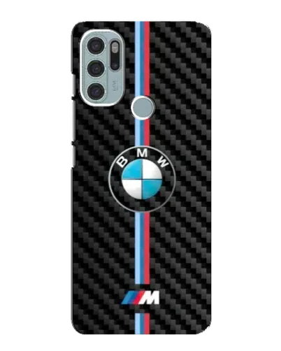 Чехол для Motorola MOTO G60s с картинкой «Эмблема BMW и карбон»