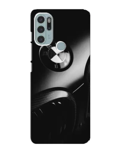 Чехол для Motorola MOTO G60s с картинкой «Эмблема BMW — макро»