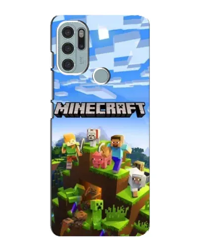 Чехол для Motorola MOTO G60s с картинкой «Minecraft классический мир»