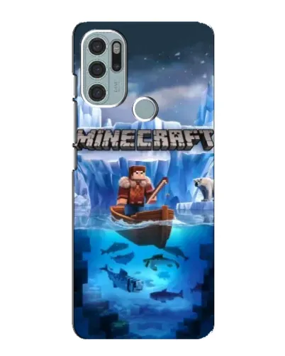 Чехол для Motorola MOTO G60s с картинкой «Minecraft ледяной мир»