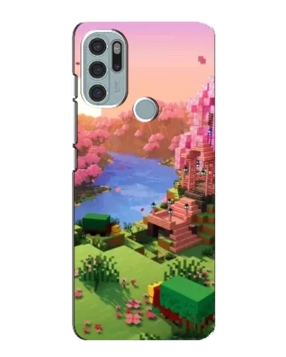 Чехол для Motorola MOTO G60s с картинкой «Розовое дерево Minecraft»
