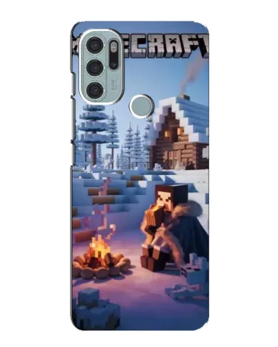 Чехол для Motorola MOTO G60s с картинкой «Зимний Minecraft»